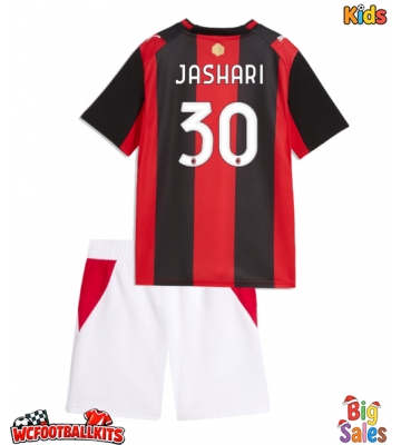 AC Milan Ardon Jashari #30 Replica Home Stadium Kit for Kids 2026-27 Short Sleeve (+ pants)
